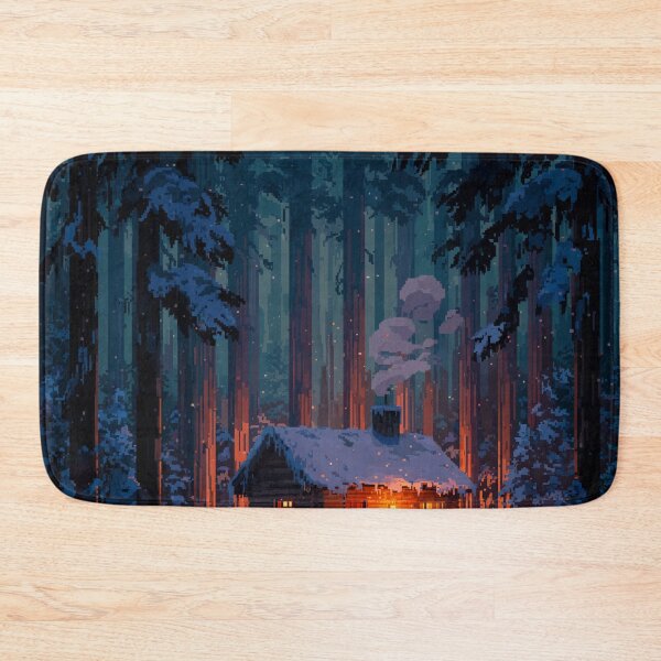 Item preview, Retro Pixel Snowy Cabin In Woods designed and sold by Rtymer.