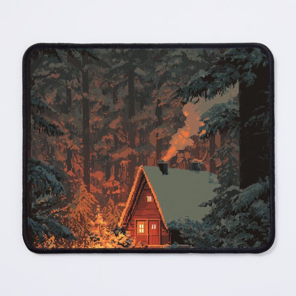 Item preview, Retro Pixel Snowy Cabin In Woods designed and sold by Rtymer.