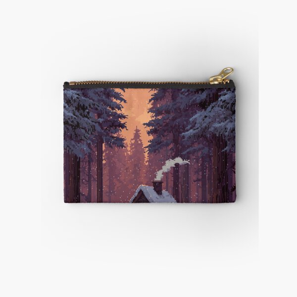 Item preview, Retro Pixel Snowy Cabin In Woods designed and sold by Rtymer.