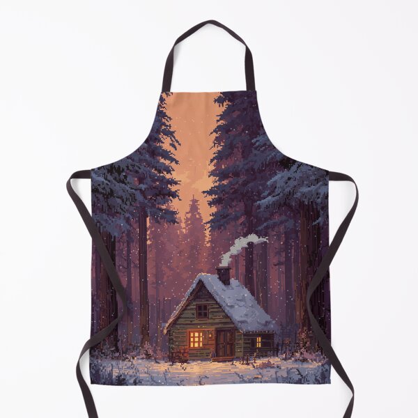 Item preview, Retro Pixel Snowy Cabin In Woods designed and sold by Rtymer.