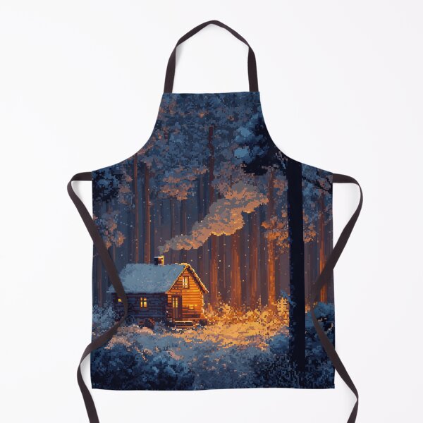 Item preview, Retro Pixel Snowy Cabin In Woods designed and sold by Rtymer.