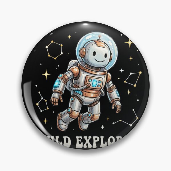 Item preview, Cute Cartoon Astronaut Floating in Space with Wild Explorer Typography designed and sold by PACS0011.