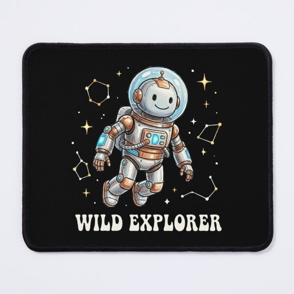 Item preview, Cute Cartoon Astronaut Floating in Space with Wild Explorer Typography designed and sold by PACS0011.