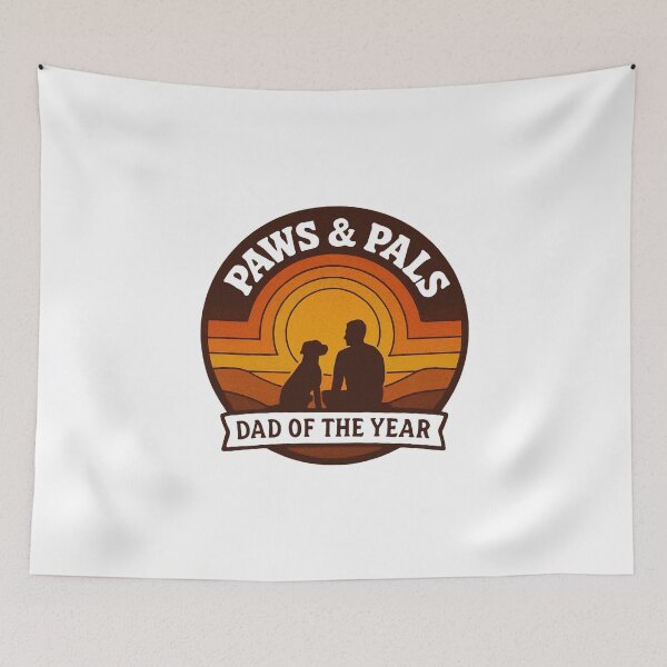 Item preview, Paws & Pals Dad of the Year T-shirt - Sunset Dog Design designed and sold by FestivityFinds.
