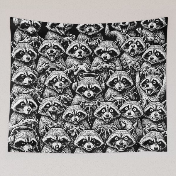 Item preview, Gamer Raccoon Pattern Funny Gamers Raccoons Gaming Animal designed and sold by GrandeDuc.