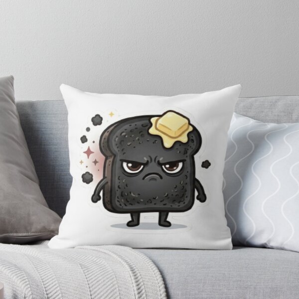 Item preview, Grumpy burnt toast kawaii sticker. designed and sold by PixelPop-US.