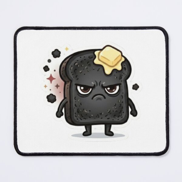 Item preview, Grumpy burnt toast kawaii sticker. designed and sold by PixelPop-US.