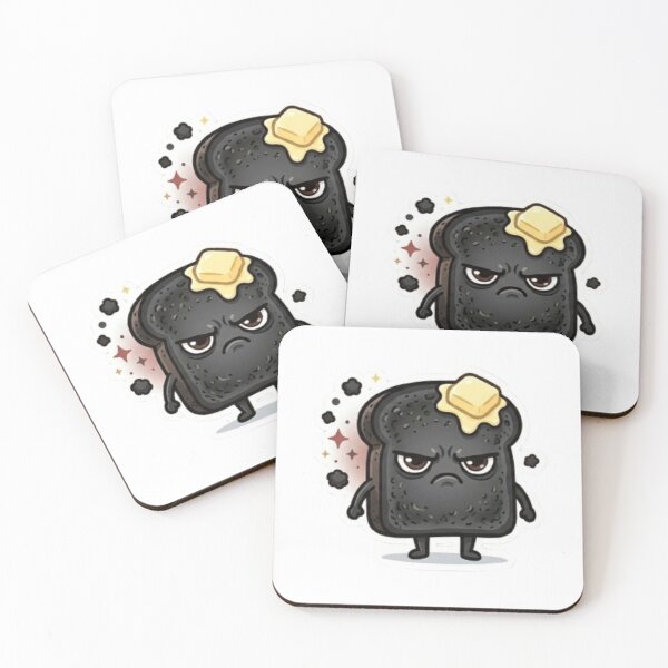 Item preview, Grumpy burnt toast kawaii sticker. designed and sold by PixelPop-US.