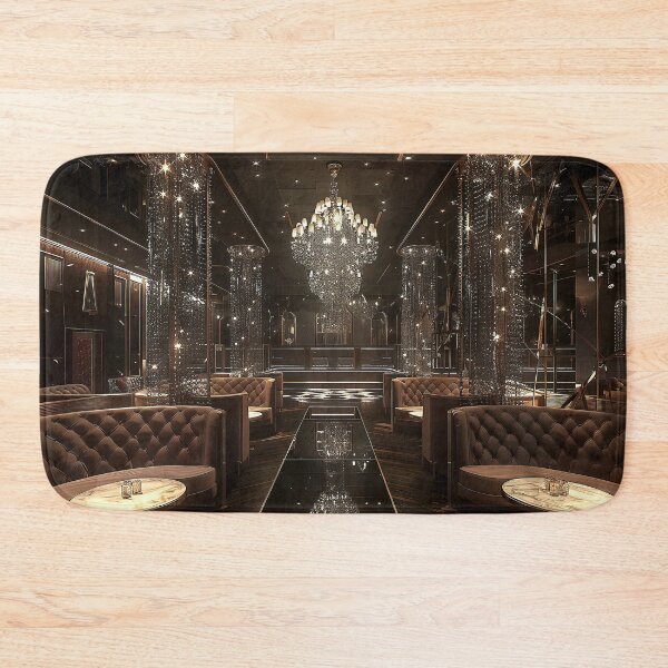 Item preview, a luxurious nightclub, featuring plush velvet booths, a stunning crystal chandelier designed and sold by CheerForGoods.