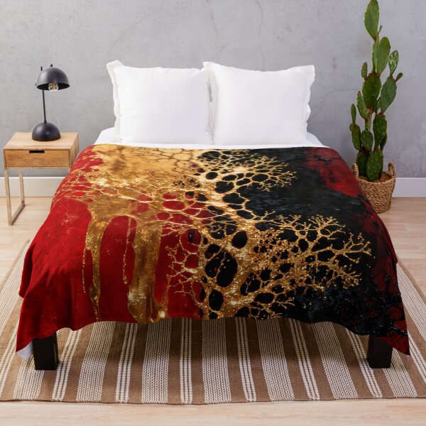 Item preview, Golden branches on a red and black background. designed and sold by paulrommer.
