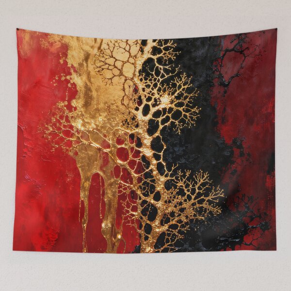 Item preview, Golden branches on a red and black background. designed and sold by paulrommer.