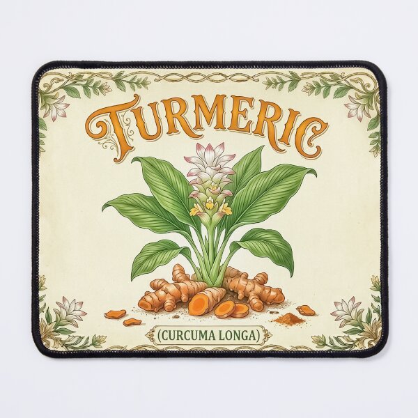 Item preview, Victorian Turmeric Watercolor Apothecary label Herbalism – Vivid Botanical Herb - Botanical designed and sold by CattlettArt.