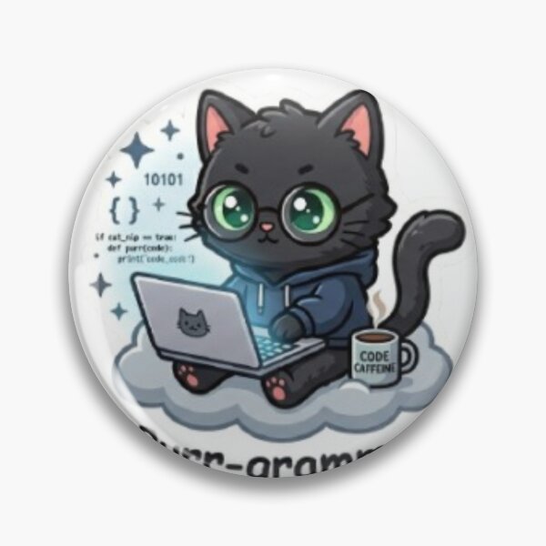 Item preview, Funny purr grammer cat coding sticker. designed and sold by PixelPop-US.