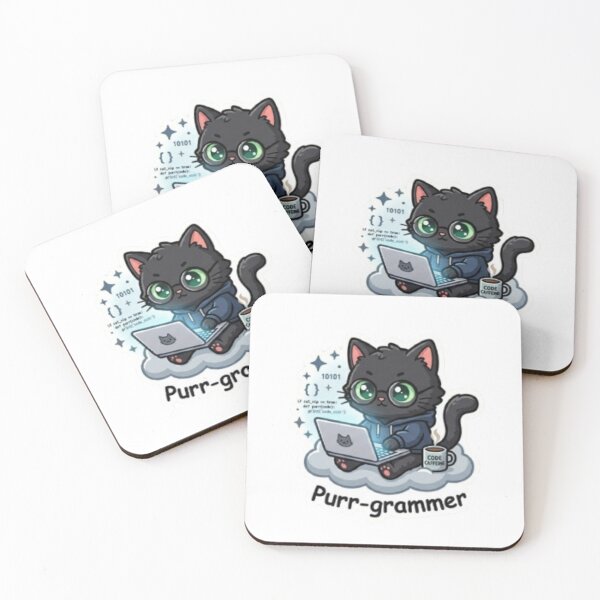Item preview, Funny purr grammer cat coding sticker. designed and sold by PixelPop-US.