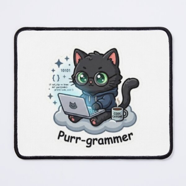 Item preview, Funny purr grammer cat coding sticker. designed and sold by PixelPop-US.