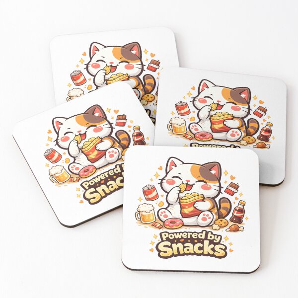 Item preview, Powered by Snacks Funny Chubby Cat Cute Food Lover Cat Shirt designed and sold by Martin's_Design.
