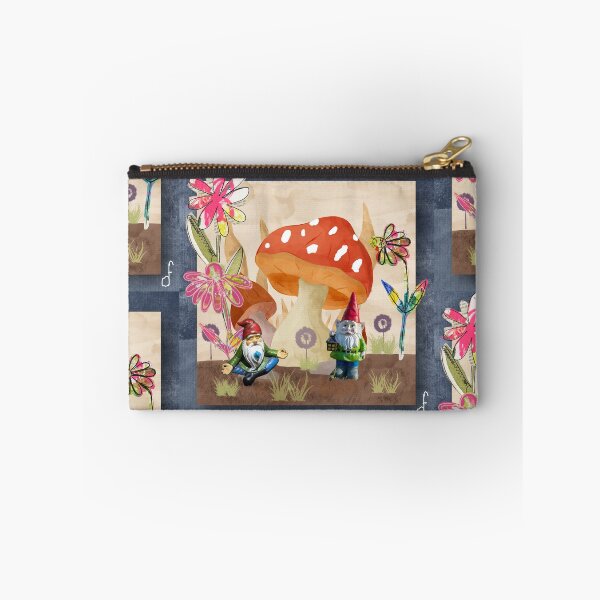 Item preview, Whimsical Garden Gnome and Mushroom House Collage designed and sold by artbydonyale.