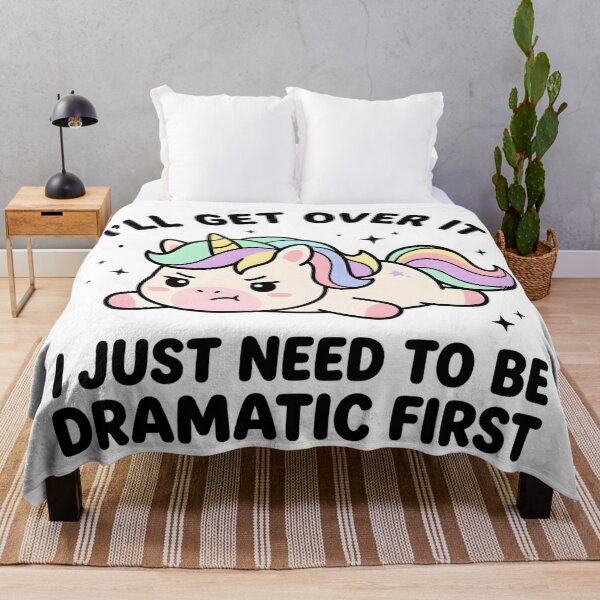 Item preview, Funny Unicorn I’ll Get Over It Just Need To Be Dramatic First T-Shirt – Cute Sarcastic Kawaii Meme designed and sold by DIRTYSKETCHH.