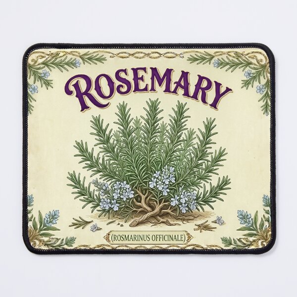 Item preview, Victorian Rosemary Herbal Watercolor Apothecary label Herbalism – Vivid Botanical Herb - Botanical designed and sold by CattlettArt.