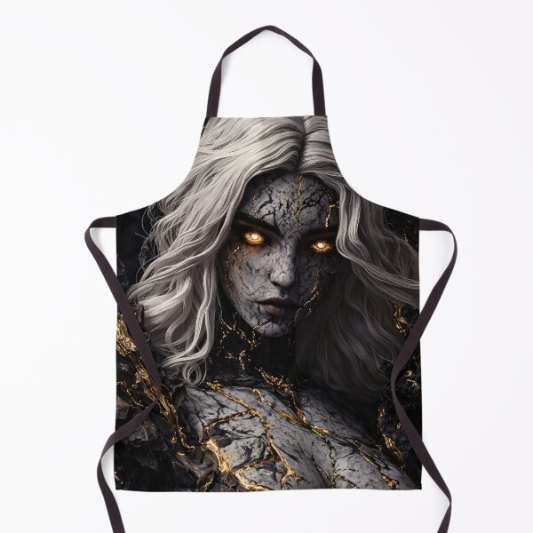 Item preview, Dark Marble Goddess Portrait with Golden Eyes – Gothic Fantasy Kintsugi Art designed and sold by Kaleidoscope Print.