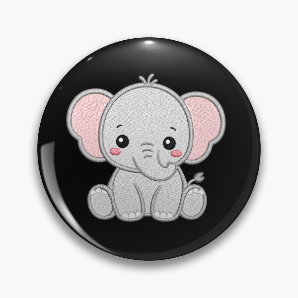 Item preview, Cute Baby Elephant | Kawaii Minimal Embroidery Style Animal designed and sold by ColorSplash123.