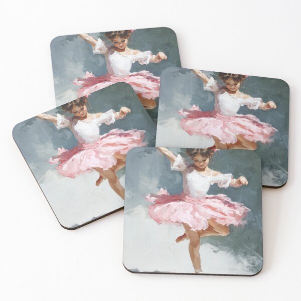 Item preview, Graceful Little Ballerina in Pink Tutu Oil Painting designed and sold by colorful-white.