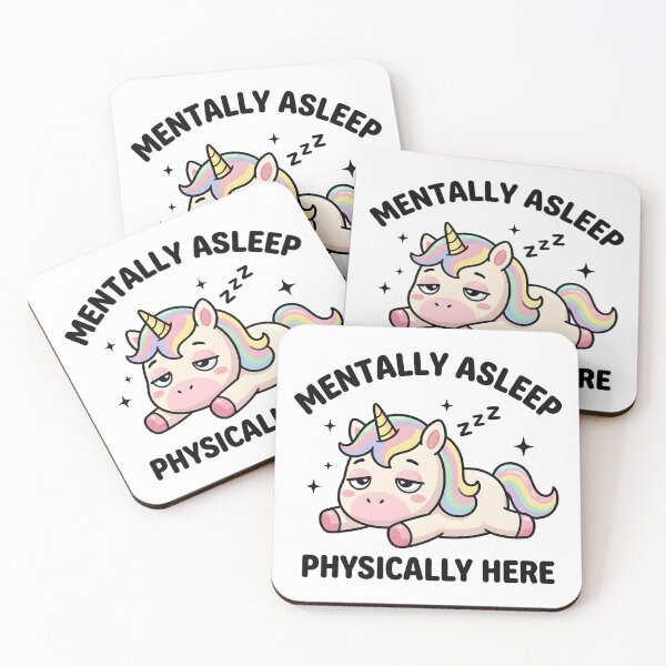 Item preview, Funny Unicorn Mentally Asleep Physically Here T-Shirt – Cute Lazy Meme designed and sold by DIRTYSKETCHH.