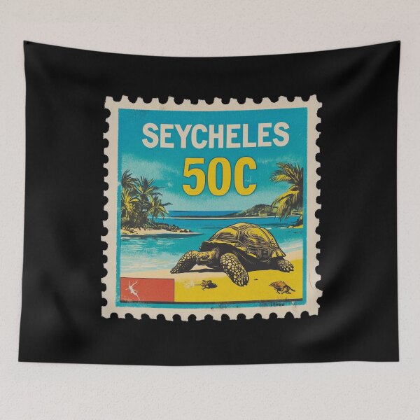 Item preview, Seychelles Vintage Postage Stamp - Giant Tortoise designed and sold by tiigerdad.