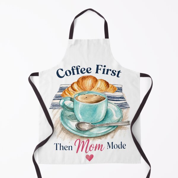Item preview, Coffee First Then Mom Mode | Croissant Coffee Art | Funny Mom Gift | Originally Hand painted designed and sold by DIY by Daphne Co..