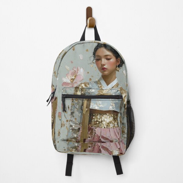 Item preview, Elegant Korean Hanbok Woman Impasto Gold Leaf Art designed and sold by colorful-white.
