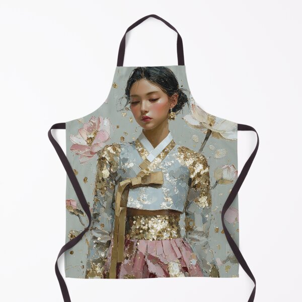 Item preview, Elegant Korean Hanbok Woman Impasto Gold Leaf Art designed and sold by colorful-white.