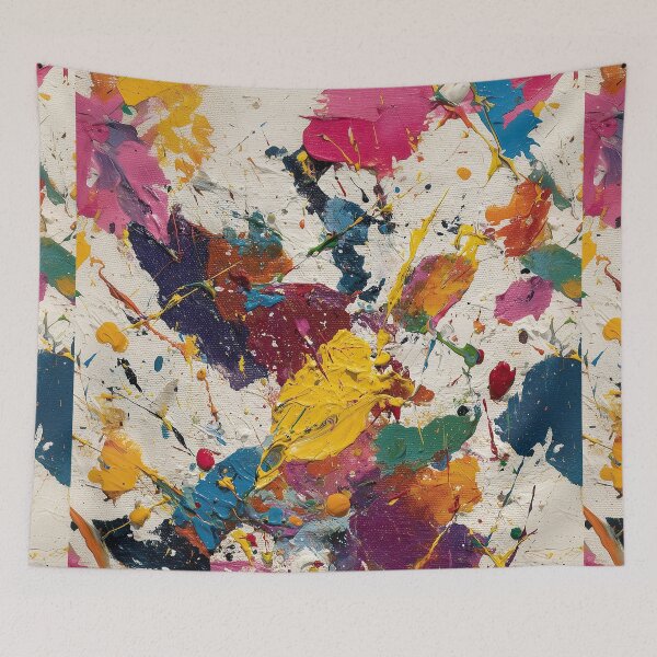 Item preview, Vibrant Abstract Color Splatter Impasto Painting designed and sold by colorful-white.