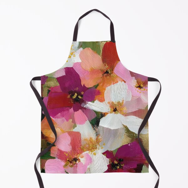 Item preview, Vibrant Colorful Wildflower Impasto Oil Painting with Gold designed and sold by colorful-white.