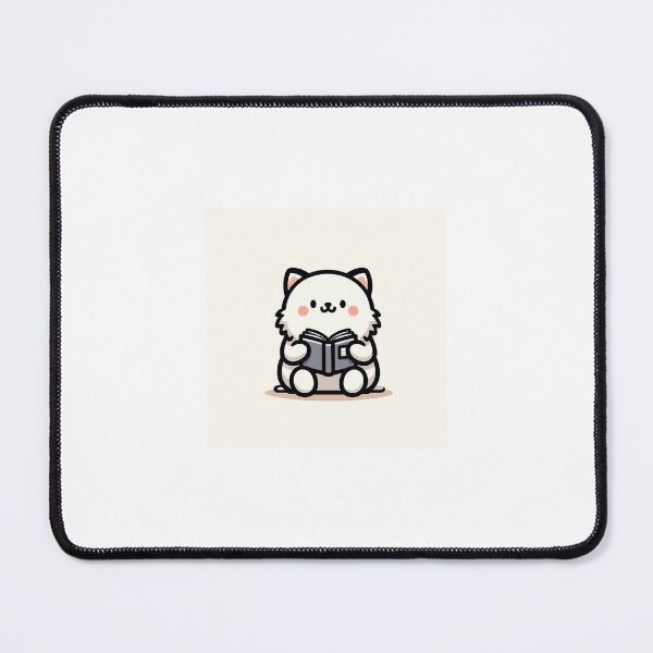 Item preview, Cute Fluffy Cat Reading Book Sticker designed and sold by MoodPaperCo.