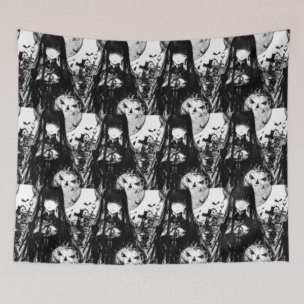 Item preview, Black and White Gothic Anime Girl – Dark Aesthetic Art designed and sold by EchoWave11.