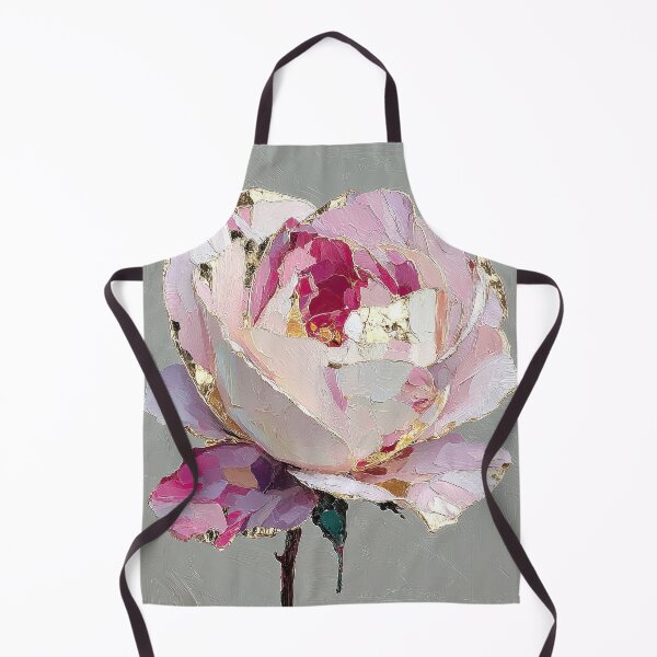 Item preview, Elegant Pink Rose with Gold Accents Impasto Art designed and sold by colorful-white.