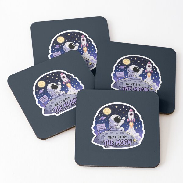 Item preview, Next Stop The Moon Cute Astronaut Sticker | Space Aesthetic Cartoon Galaxy Design designed and sold by Digital_products_0111.