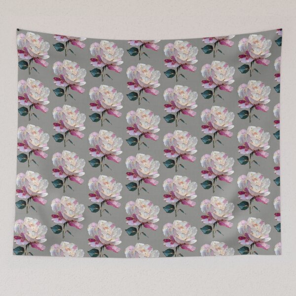 Item preview, Pink and Gold Rose Impasto Oil Painting Wall Art designed and sold by colorful-white.