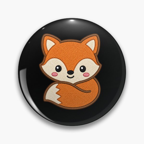 Item preview, Cute Fox Curled Tail | Kawaii Minimal Embroidery Style Animal designed and sold by ColorSplash123.