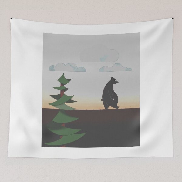 Item preview, bear walking on sunset designed and sold by MirelaBadea.