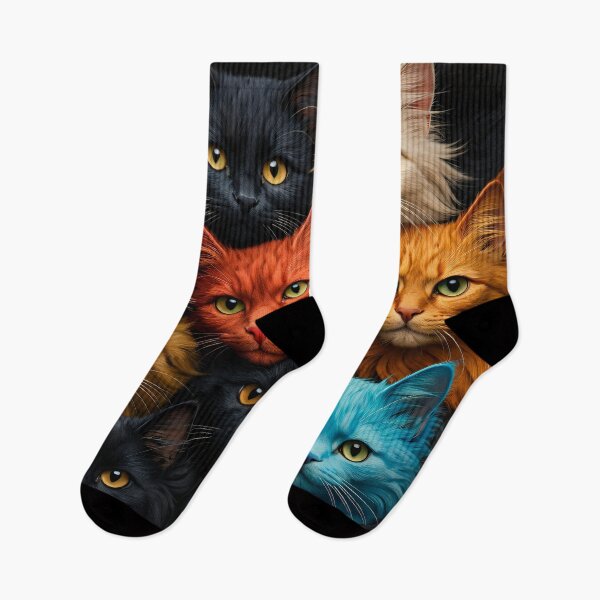 Item preview, Colorful Cat Family Portrait Print – Whimsical Multicolor Feline Wall Art designed and sold by Kaleidoscope Print.