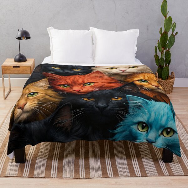 Item preview, Colorful Cat Family Portrait Print – Whimsical Multicolor Feline Wall Art designed and sold by Kaleidoscope Print.