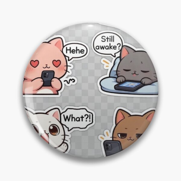 Item preview, Texting Cat ?? | Chat Mood Stickers designed and sold by Cutecatties.