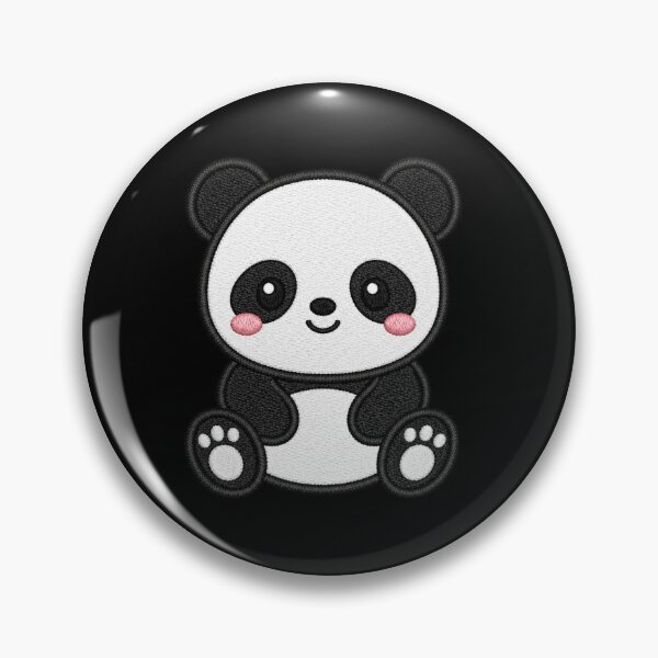Item preview, Cute Baby Panda Sitting | Kawaii Minimal Embroidery Style designed and sold by ColorSplash123.