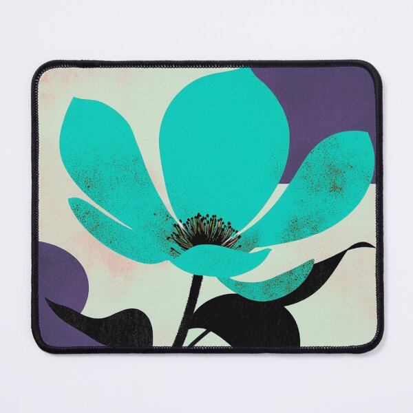 Item preview, Vibrant Teal Floral Abstract Modern Wall Art designed and sold by joycrysstudio.