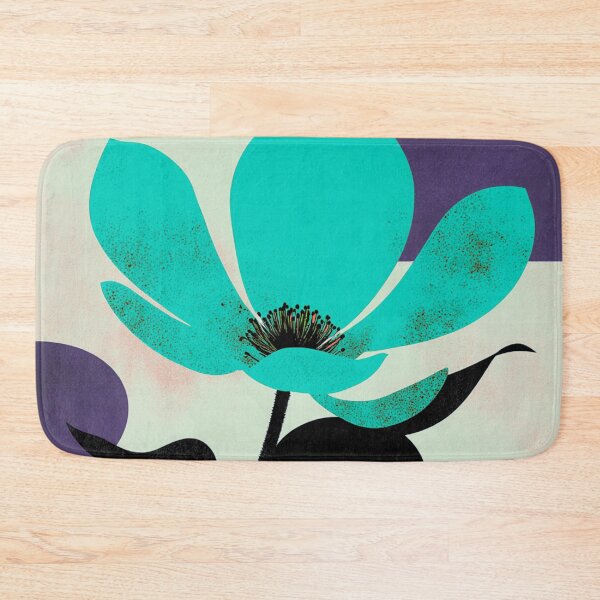 Item preview, Vibrant Teal Floral Abstract Modern Wall Art designed and sold by joycrysstudio.