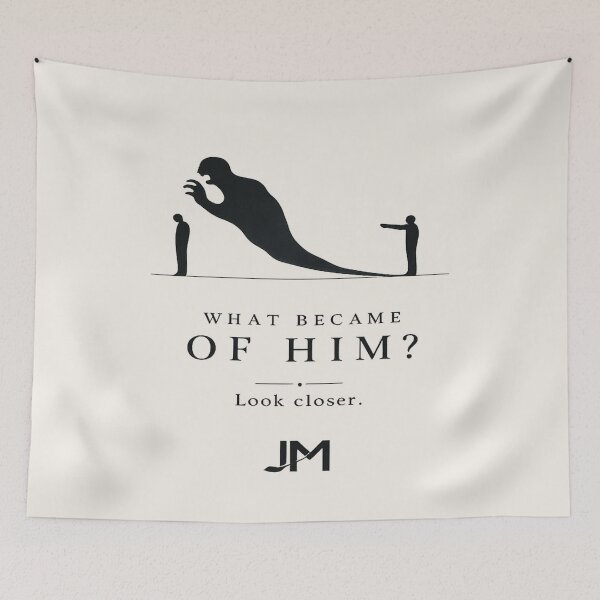 Item preview, What Became of Him Minimal Quote Design designed and sold by JM Language Service.