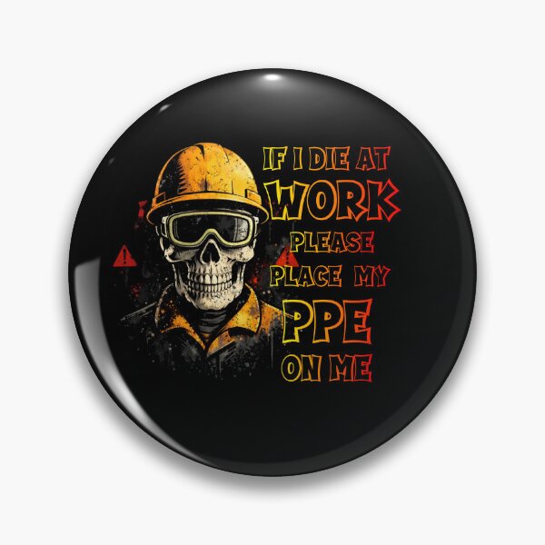Item preview, Black humor meets safety culture! Graphic of a skeleton-worker in helmet and goggles, with a message about PPE even after death T-Shirt designed and sold by Creative-Sanc.