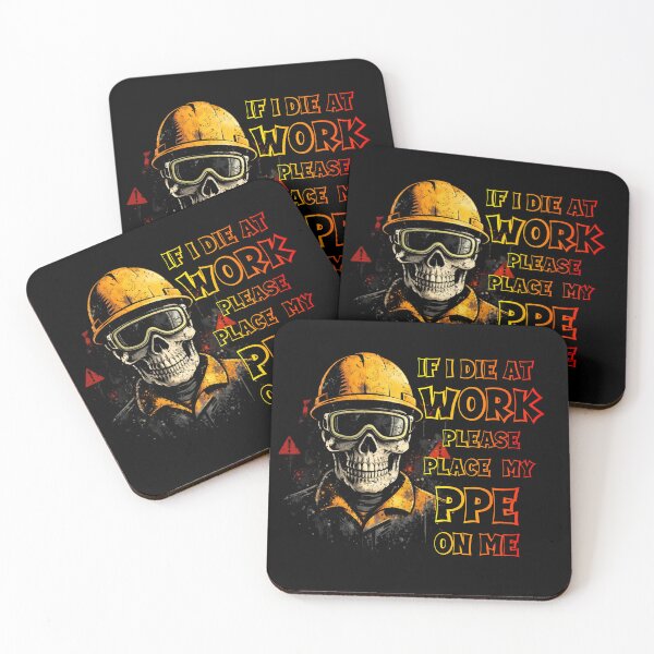 Item preview, Black humor meets safety culture! Graphic of a skeleton-worker in helmet and goggles, with a message about PPE even after death T-Shirt designed and sold by Creative-Sanc.