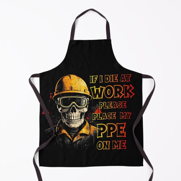 Item preview, Black humor meets safety culture! Graphic of a skeleton-worker in helmet and goggles, with a message about PPE even after death T-Shirt designed and sold by Creative-Sanc.